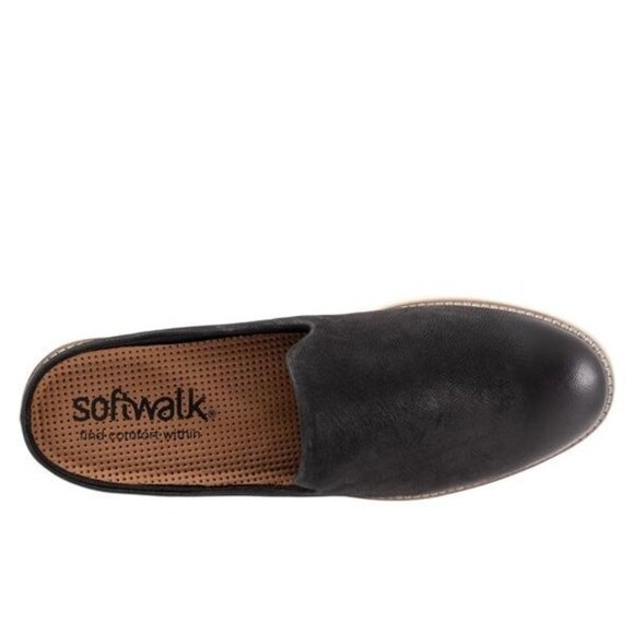 Softwalk Wolcott Loafer Mule Black Leather 8 Narrow $114 - Picture 2 of 5